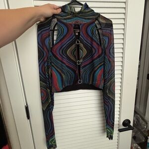 AFRM Multicolor Swirl Long Sleeve Top